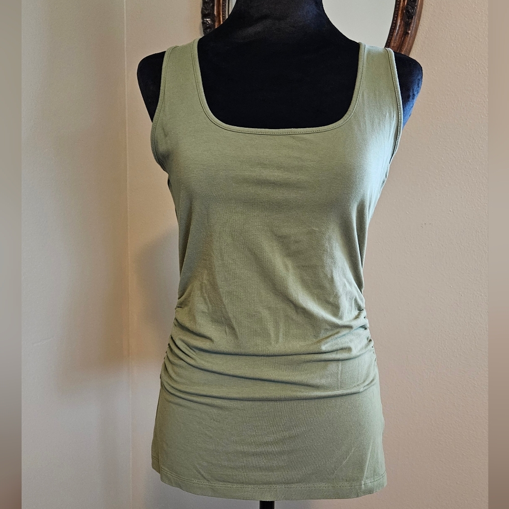 Scoop Neck Olive Green Tank Top